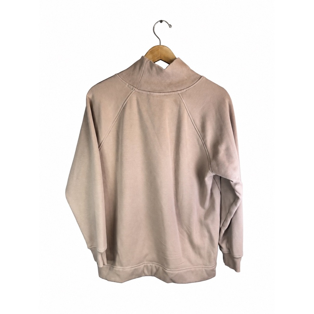 Athleta Cozy Karma Side Zip Funnel Neck Sweatshirt Women L Dogwood Mauve - Picture 3 of 7